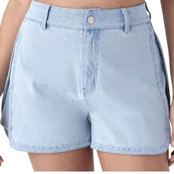 Halara Pants - Halara Flex High Waisted Stretch Knit Denim Curved Hem Shorts Size XS